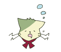 The relaxed cat with dropping eyes sticker #10221949