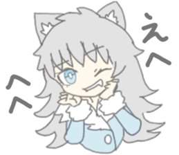grey wolf girl sticker #10222993