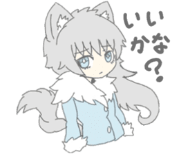 grey wolf girl sticker #10223018