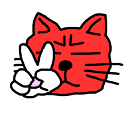 Red Cat in a bad mood 2 <Simple> sticker #10223112