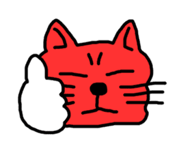 Red Cat in a bad mood 2 <Simple> sticker #10223114