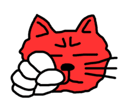Red Cat in a bad mood 2 <Simple> sticker #10223115