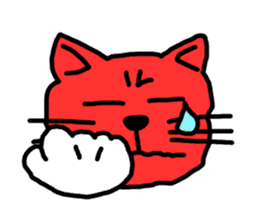 Red Cat in a bad mood 2 <Simple> sticker #10223116