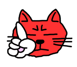 Red Cat in a bad mood 2 <Simple> sticker #10223117