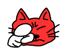 Red Cat in a bad mood 2 <Simple> sticker #10223118