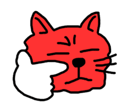 Red Cat in a bad mood 2 <Simple> sticker #10223119
