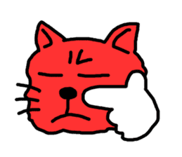 Red Cat in a bad mood 2 <Simple> sticker #10223120