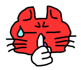 Red Cat in a bad mood 2 <Simple> sticker #10223121