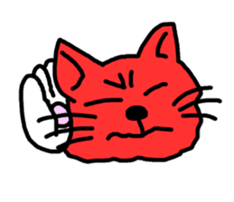 Red Cat in a bad mood 2 <Simple> sticker #10223122