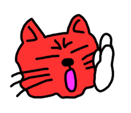 Red Cat in a bad mood 2 <Simple> sticker #10223124