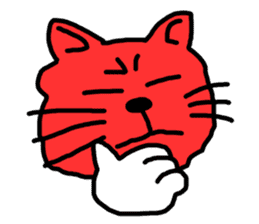 Red Cat in a bad mood 2 <Simple> sticker #10223126