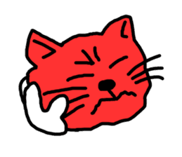 Red Cat in a bad mood 2 <Simple> sticker #10223127