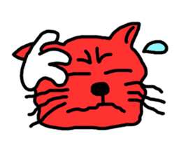 Red Cat in a bad mood 2 <Simple> sticker #10223128