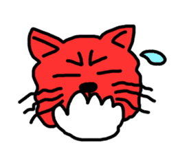 Red Cat in a bad mood 2 <Simple> sticker #10223129