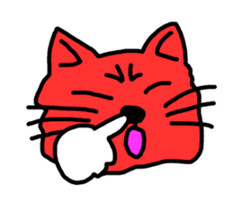Red Cat in a bad mood 2 <Simple> sticker #10223130