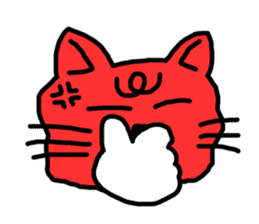 Red Cat in a bad mood 2 <Simple> sticker #10223131