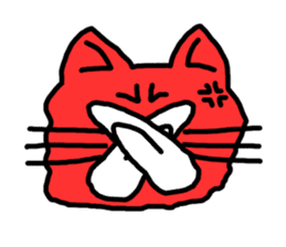 Red Cat in a bad mood 2 <Simple> sticker #10223133