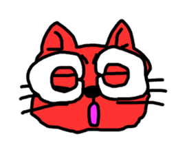 Red Cat in a bad mood 2 <Simple> sticker #10223134