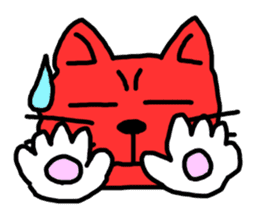 Red Cat in a bad mood 2 <Simple> sticker #10223135