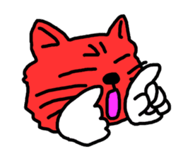 Red Cat in a bad mood 2 <Simple> sticker #10223136