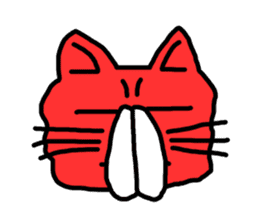 Red Cat in a bad mood 2 <Simple> sticker #10223137