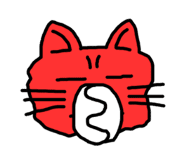 Red Cat in a bad mood 2 <Simple> sticker #10223138