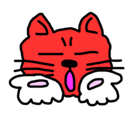 Red Cat in a bad mood 2 <Simple> sticker #10223139