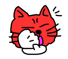 Red Cat in a bad mood 2 <Simple> sticker #10223140