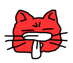 Red Cat in a bad mood 2 <Simple> sticker #10223142