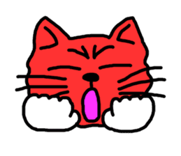 Red Cat in a bad mood 2 <Simple> sticker #10223144