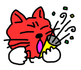Red Cat in a bad mood 2 <Simple> sticker #10223145