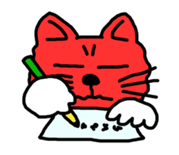Red Cat in a bad mood 2 <Simple> sticker #10223147