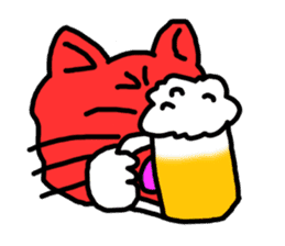 Red Cat in a bad mood 2 <Simple> sticker #10223150