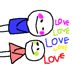Love birds have come from the side.
