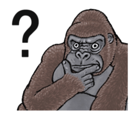 Cheerful gorilla sticker #10237393