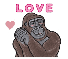 Cheerful gorilla sticker #10237406