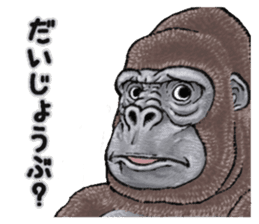Cheerful gorilla sticker #10237412
