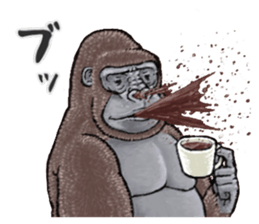 Cheerful gorilla sticker #10237415