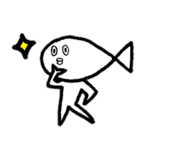 Fish which is like a man sticker #10237857