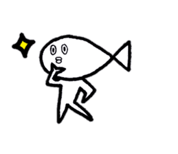 Fish which is like a man sticker #10237857