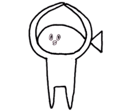 Fish which is like a man sticker #10237884