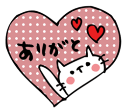 White cat sticker with a lot of love sticker #10238178