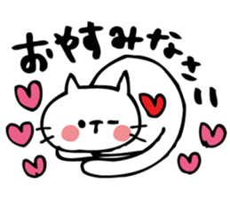 White cat sticker with a lot of love sticker #10238190