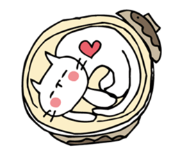 White cat sticker with a lot of love sticker #10238215