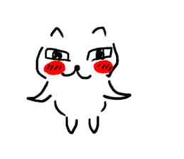 very cute white cat sticker #10239016