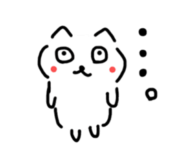 very cute white cat sticker #10239030
