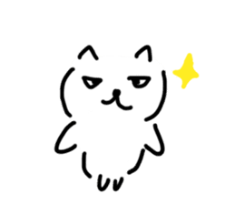 very cute white cat sticker #10239044