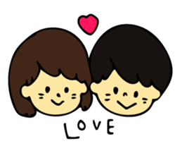 Heartwarming boys and girls sticker #10239375