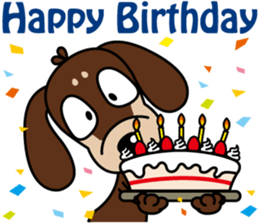 The M.Dachshund's name is "Gaku". Part1 sticker #10242217