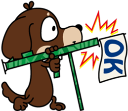 The M.Dachshund's name is "Gaku". Part1 sticker #10242247